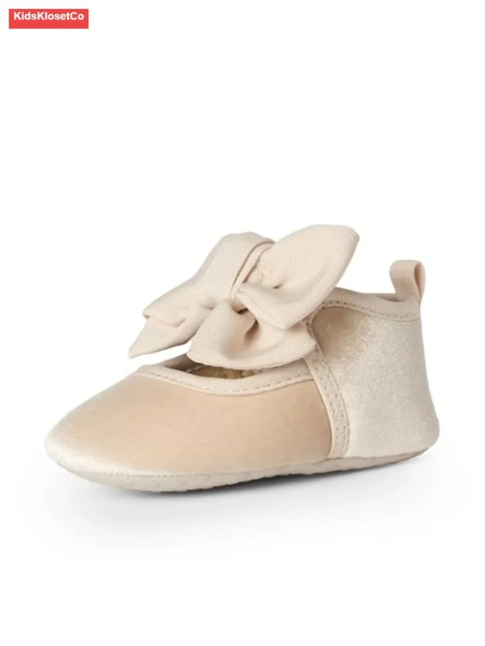 Baby Girls Mary Jane Shoes Velvet Bow Detail Elastic Strap